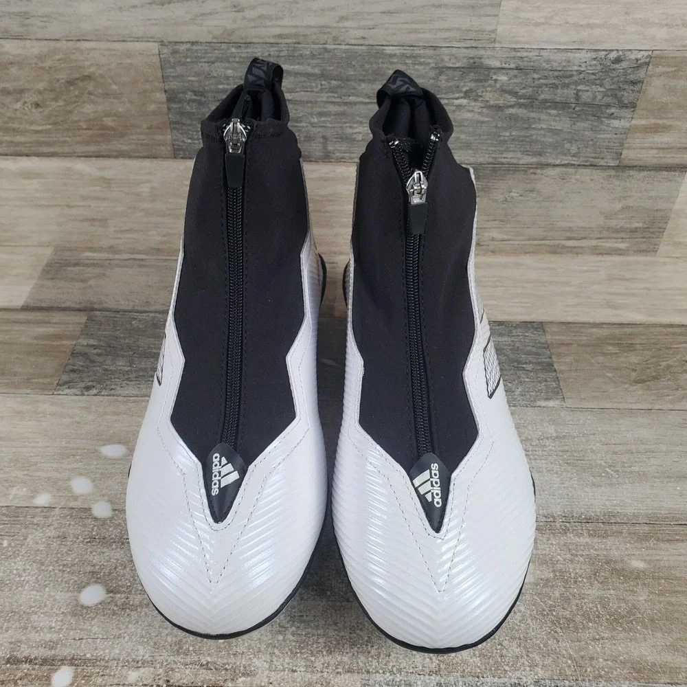 Adidas Nasty 2.0 Mens Shoes Sz 10 White Black Logo Front Zip Football Cleats